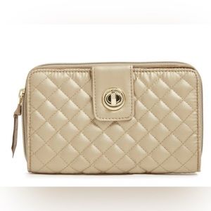 New Vera Bradley RFID Turnlock Wallet in Pearlized Nylon